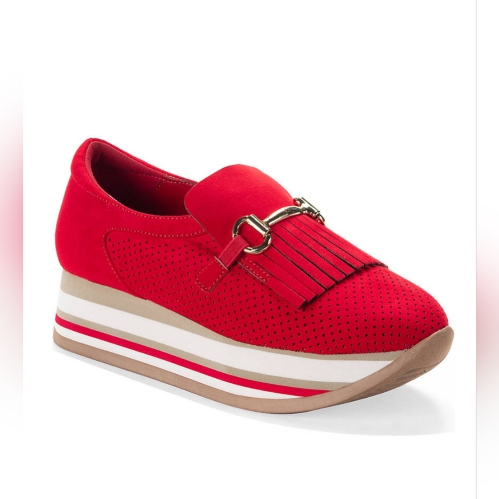 Red Women's Sneaker Loafers Nwt Sz 7